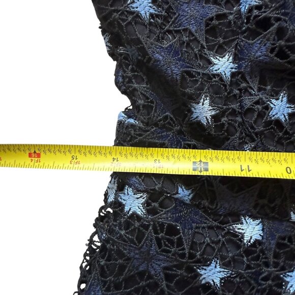 Romeo + Juliet Couture Navy Blue Black Stars Embroidered Sheath Dress M medium - Picture 5 of 9